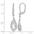 Sterling Silver Rhodium-Plated Cubic Zirconia Polished Tear Drop Swirl Leverback Earrings, 40 mm - View 3