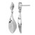 Sterling Silver Rhodium-Plated Cubic Zirconia Polished Textured Abstract Tear Dangle Post Earrings, 40 mm