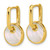 Sterling Silver Gold-Tone Polished Mother of Pearl Circle Drop Hinged Hoop Earrings, 21.9 mm - View 2