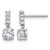 Sterling Silver Rhodium-Plated Polished Round Cubic Zirconia Post Dangle Earrings, 13.6 mm