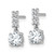 Sterling Silver Rhodium-Plated Polished Round Cubic Zirconia Post Dangle Earrings, 13.6 mm - View 2