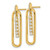 Sterling Silver Gold-Tone with White Cubic Zirconia Oblong Dangle Earrings, 29.5 mm - View 2