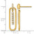 Sterling Silver Gold-Tone with White Cubic Zirconia Oblong Dangle Earrings, 29.5 mm - View 3