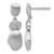 Sterling Silver Rhodium-Plated Brushed and Polished Crystal Dangle Earrings, 23.4 mm