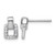 Sterling Silver Rhodium-Plated Polished Cubic Zirconia Square Stud Earrings, 10.5 mm