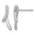 Sterling Silver Rhodium-Plated Polished Fancy Cubic Zirconia Ribbon Post Drop Earrings, 18 mm