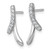 Sterling Silver Rhodium-Plated Polished Fancy Cubic Zirconia Ribbon Post Drop Earrings, 18 mm - View 2