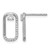 Sterling Silver Rhodium-Plated Cubic Zirconia Textured Rectangle Post Drop Earrings, 14.1 mm
