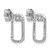 Sterling Silver Rhodium-Plated Cubic Zirconia Textured Rectangle Post Drop Earrings, 14.1 mm - View 3