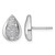 Sterling Silver Rhodium-Plated Pave Cubic Zirconia Teardrop Stud Earrings, 13.3 mm