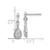 Sterling Silver Rhodium-Plated Polished Fancy Teardrop Cubic Zirconia Dangle Post Earrings, 17.7 mm - View 3