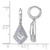 Sterling Silver Rhodium-Plated Vibrant Moving Cubic Zirconia with Light Purple Enamel Kite-Shape Dangle Hinged Hoop Drop Earrings, 26.5 mm Long - View 3
