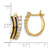 Sterling Silver Gold-Tone Black Enamel and Cubic Zirconia Hinged Hoop Earrings, 17.9 mm - View 3