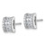 Sterling Silver Rhodium-Plated Pave Cubic Zirconia Rectangle Stud Earrings, 9.7 mm - View 2