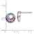 Sterling Silver Rhodium-Plated Polished Rainbow Cubic Zirconia Double Circle Stud Earrings, 9.6 mm - View 3