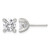 Sterling Silver Polished Cubic Zirconia with 4 Cubic Zirconia Prongs Stud Earrings, 7.9 mm