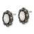 Sterling Silver Antiqued Marcasite and Mother of Pearl Oval Fancy Stud Earrings, 12.5 mm - View 2