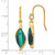 Sterling Silver Gold-Tone Polished Fancy Marquise Malachite Cabochon Dangle Shepherd Hook Drop French Wire Earrings, 43.7 mm - View 3