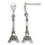 Sterling Silver Antiqued Marcasite 3-D Eiffel Tower Dangle Earrings, 30.2 mm