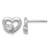 Sterling Silver Rhodium-Plated Polished Heart Inside Heart Stud Earrings, 18.9 mm