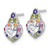 Sterling Silver Rhodium-Plated Polished Multi-Color Rainbow Cubic Zirconia Heart Halo Stud Earrings, 12.8 mm - View 2