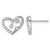 Sterling Silver Rhodium-Plated Cubic Zirconia Polished Open Heart with Stars Stud Earrings, 21.3 mm