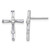 Sterling Silver Rhodium-Plated Polished White Baguette Cubic Zirconia Cross Stud Earrings, 18.2 mm