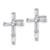 Sterling Silver Rhodium-Plated Polished White Baguette Cubic Zirconia Cross Stud Earrings, 18.2 mm - View 2