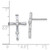 Sterling Silver Rhodium-Plated Polished White Baguette Cubic Zirconia Cross Stud Earrings, 18.2 mm - View 3