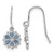 Sterling Silver Rhodium-Plated Blue Enamel and White Cubic Zirconia Snowflake Dangle French Wire Earrings, 21.3 mm