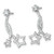 Sterling Silver Rhodium-Plated Polished Cubic Zirconia Stud with Removeable Shooting Stars Jacket Drop Earrings, 22.3 mm - View 2