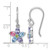 Sterling Silver Rhodium-Plated Polished Purple, Pink, Blue and Green Cubic Zirconia Flower Dangle Shepherd Hook Drop French Wire Earrings - View 3