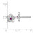 Sterling Silver Rhodium-Plated Polished Red Cubic Zirconia Flower Stud Earrings, 8.7 mm - View 3