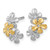 Sterling Silver Rhodium-Plated and Gold-Plated with Cubic Zirconia Three Flowers Stud Earrings, 13.5 mm - View 2
