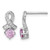 Sterling Silver Rhodium-Plated Polished Round Pink and White Cubic Zirconia Awareness Ribbon Stud Earrings, 13.8 mm