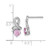 Sterling Silver Rhodium-Plated Polished Round Pink and White Cubic Zirconia Awareness Ribbon Stud Earrings, 13.8 mm - View 3