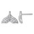Sterling Silver Rhodium-Plated Cubic Zirconia Whale Tail Stud Earrings, 10.4 mm