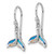 Sterling Silver Rhodium-Plated Polished Lab-Created Opal Whale Tail Dangle Shepherd Hook Drop French Wire Earrings, 12.8 mm - View 2