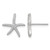 Sterling Silver Polished Cubic Zirconia Starfish Stud Earrings, 13.4 mm