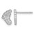 Sterling Silver Rhodium-Plated Polished Cubic Zirconia Footprints Stud Earrings, 9.05 mm