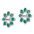 Sterling Silver Rhodium-Plated Lab-Created Emerald Earring Jacket, 14 mm - View 2