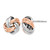 Sterling Silver Rose Rhodium-Plated Stud Earrings, 15 mm
