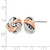 Sterling Silver Rose Rhodium-Plated Stud Earrings, 15 mm - View 4