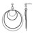 Rhodium-Plated Sterling Silver and Ruthenium Plated Diamond-Cut Post Hoop Drop Earrings, 57 mm