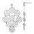 Rhodium-Plated Sterling Silver Brushed Flower Post Dangle Earrings, 54.2 mm