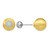 Sterling Silver Gold-Tone Cubic Zirconia Front Back Stud Earrings, 14 mm