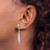 Sterling Silver Rhodium-Plated Leaf Post Dangle Earrings, 39 mm - View 3