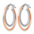 Rhodium-Plated Sterling Silver Rose-Tone Diamond-Cut Hoop Earrings, 25 mm - View 2