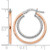 Rhodium-Plated Sterling Silver Rose-Tone Diamond-Cut Hoop Earrings, 25 mm - View 4