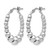 Sterling Silver Rhodium-Plated Polished Beaded Hoop Earrings, 24 mm - View 2